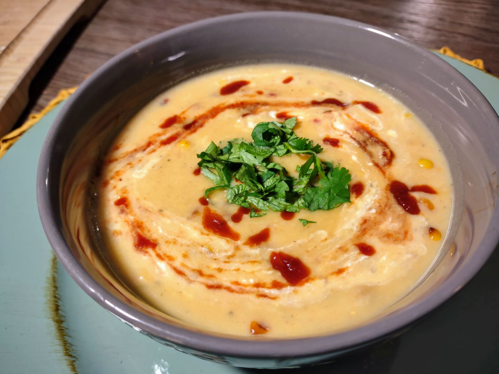 Charred Corn Chowder in a bowl